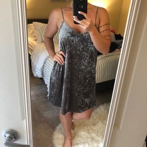 silver velvet dress